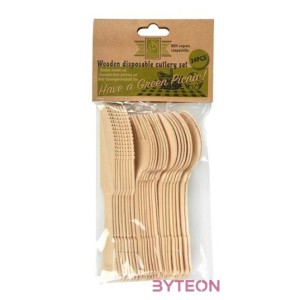 Fa étkészlet szett, 24 db-os