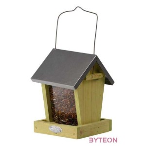 Felakasztható önetetős madáretető, cink tetővel, 22 cm