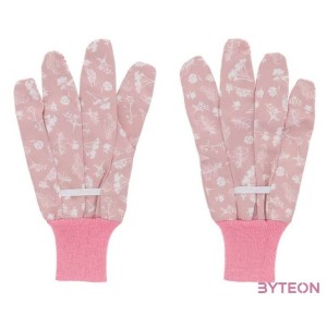Mezei virág mintás kerti kesztyű, pink