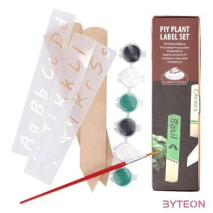 Kifesthető palánta és növény jelölő szett, festékkel, ecsettel, festő sablonnal és jelölővel