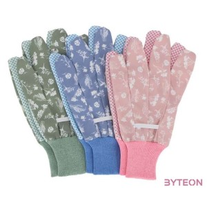 Mezei virág mintás kerti kesztyű szett, 3 db-os