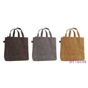 Viaszolt vászon bevásárlótáska, szürke,  25 x 34 cm