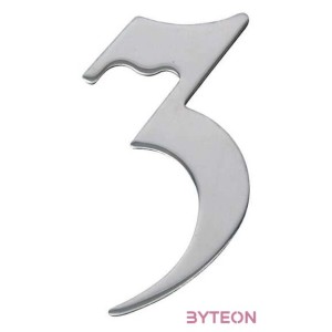 Modern acél házszám, 3