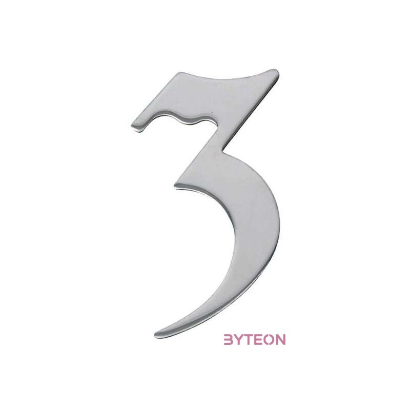 Modern acél házszám, 3