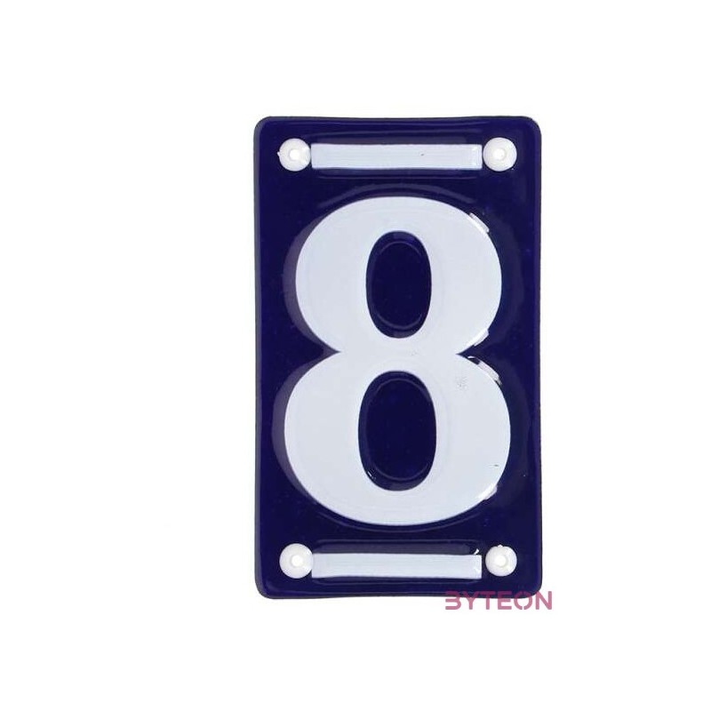 Tűzzománc házszám, 8