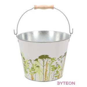 Mezei virág mintás cink vödör, 5 literes
