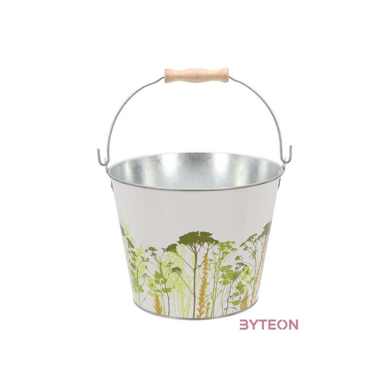Mezei virág mintás cink vödör, 5 literes