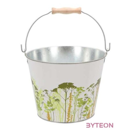 Mezei virág mintás cink vödör, 5 literes