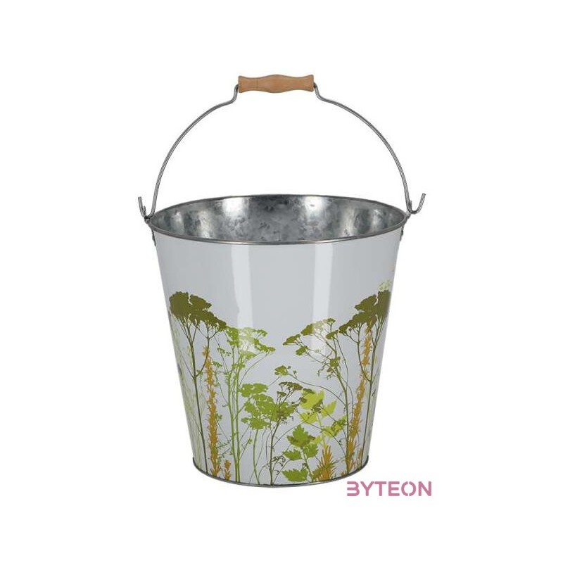 Mezei virág mintás cink vödör, 10,75 literes