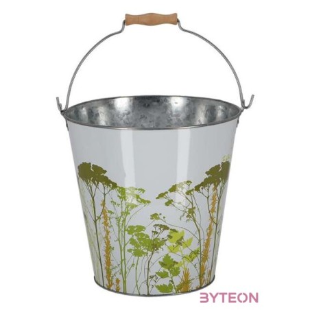 Mezei virág mintás cink vödör, 10,75 literes