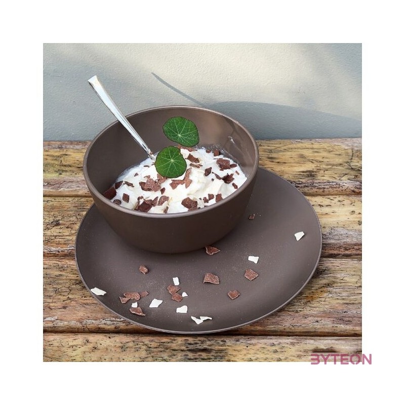 Bioplasztik 4 db-os kistányér szett, sötétbarna, 20 cm