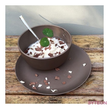 Bioplasztik 4 db-os kistányér szett, sötétbarna, 20 cm