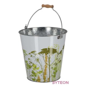 Mezei virág mintás cink vödör, 10,75 literes