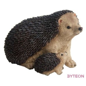 Süni szobor kis sünivel polyresin szobor, kültéri és beltéri dekorációs kiegészítő