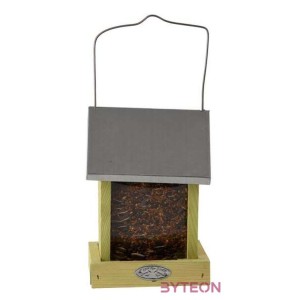 Felakasztható önetetős madáretető, cink tetővel, 22 cm