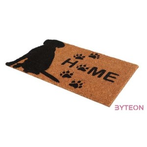 Home feliratos, kutyás kókuszrost lábtörlő 75x45 cm