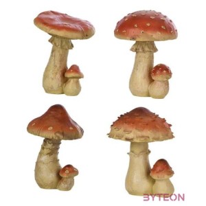 Laska gomba polyresin szobor, L, kültéri és beltéri dekorációs kiegészítő