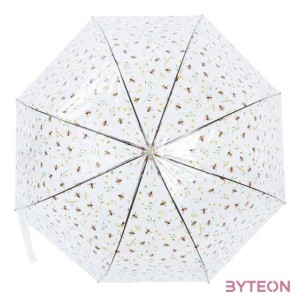 Méhecske mintás átlátszó esernyő, zöld foganytúval