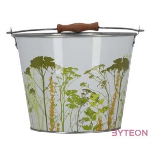 Mezei virág mintás cink vödör, 5 literes