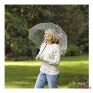 Méhecske mintás átlátszó esernyő, zöld foganytúval