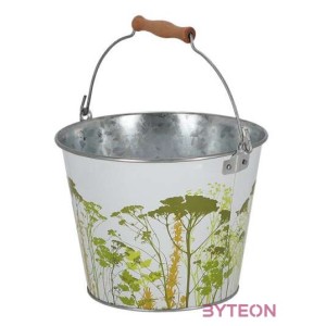 Mezei virág mintás cink vödör, 5 literes