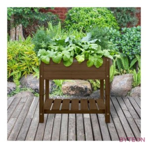 Fából készült magaságyás, barna, 78 x 40 cm