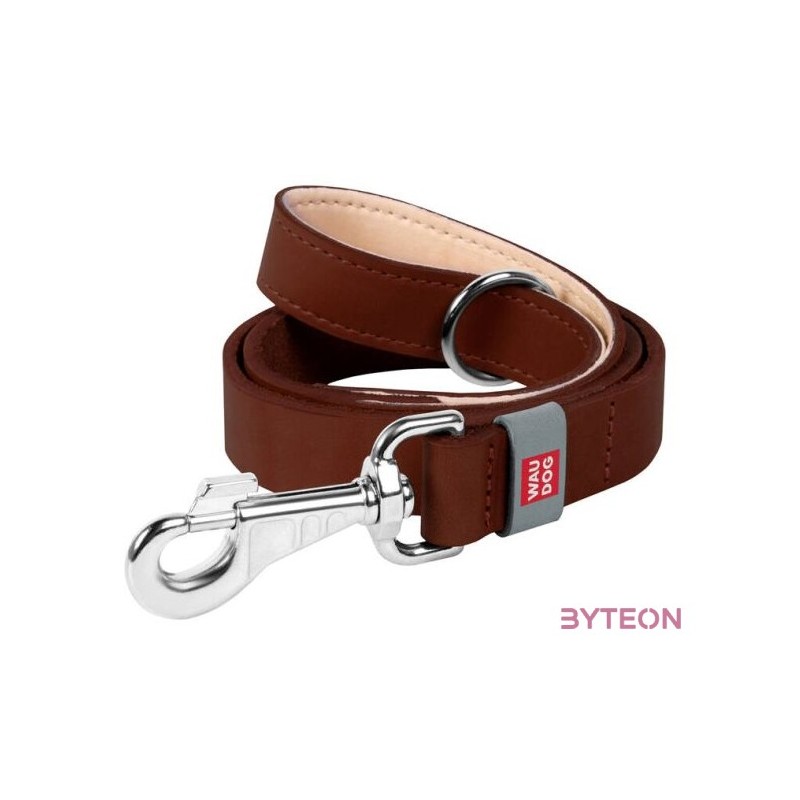 WAUDOG natural leather dog leash 14 mm wide, 122 cm long brown