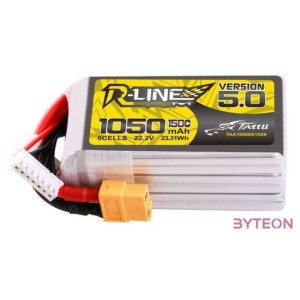 Tattu R-Line 5.0 1050mAh 22.2V 6S 150C XT60 Plug Battery