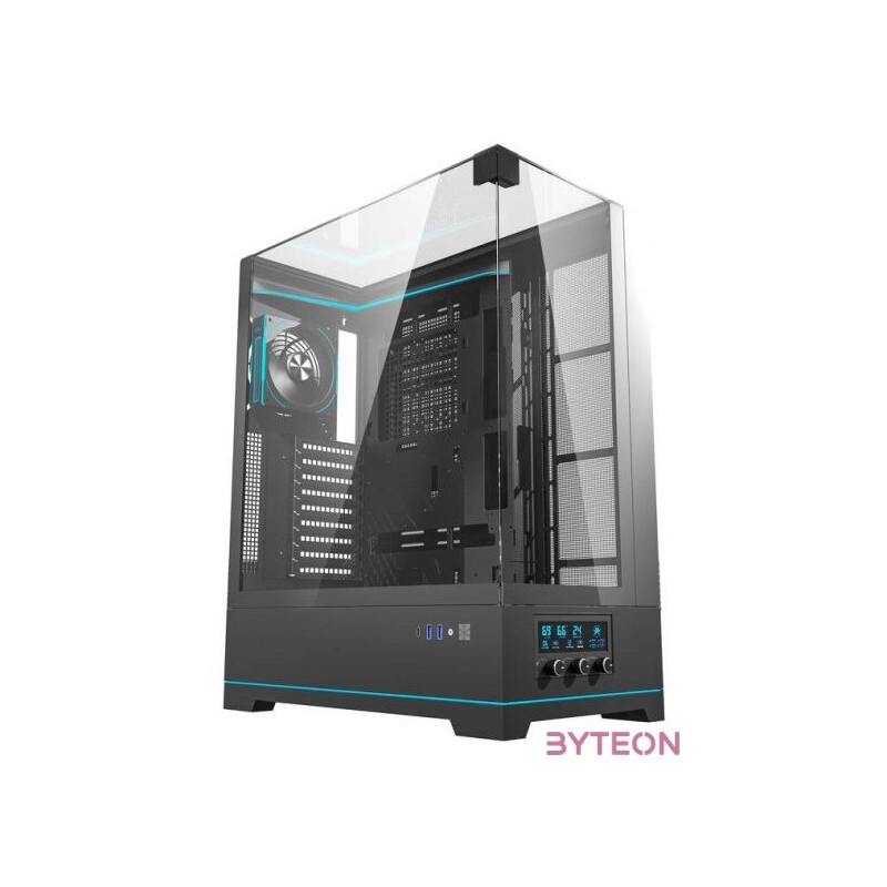 Darkflash DY450L PRO számítógépház ventilátorral (fekete)