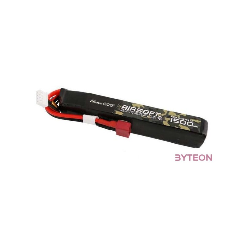 Gens ace 25C 1500mAh 3S1P 11.1V Airsoft Gun Lipo Battery with T Plug