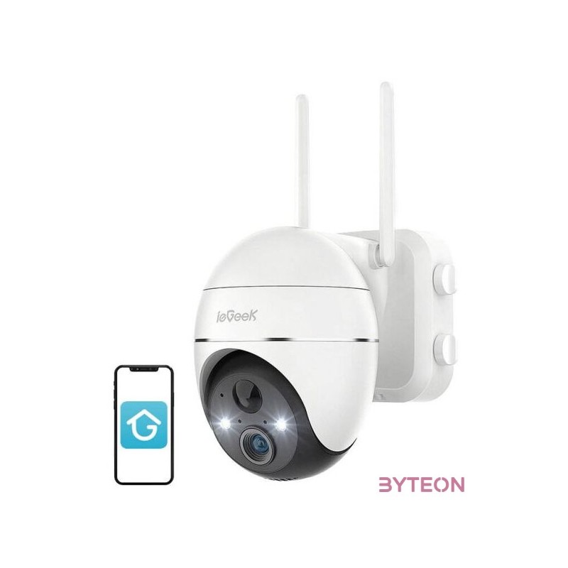 Wireless 3MP WiFi outdoor camera ieGeek ZS-GX1S white 5200mAh