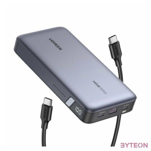 Powerbank 25000mAh Ugreen PB205, USB  2x USB-C, 145W PD (szary)