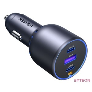Car charger Ugreen EC703, USB  2x USB-C, 75W (black)
