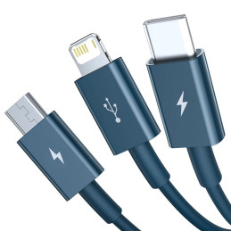 Baseus CAMLTYS-03 USB kábel 1,5 M USB A USB C/Micro-USB B/Lightning Kék