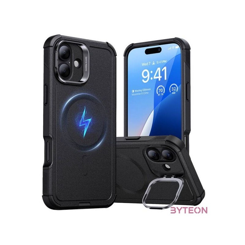 Cyber Tough (HaloLock) ESR case with stand for iPhone 16 Plus (black)