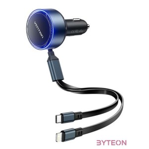 Vention FFOB0 USB-C car charger  USB-C,Lightning 30W cable