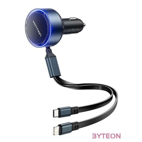 Vention FFOB0 USB-C car charger  USB-C,Lightning 30W cable