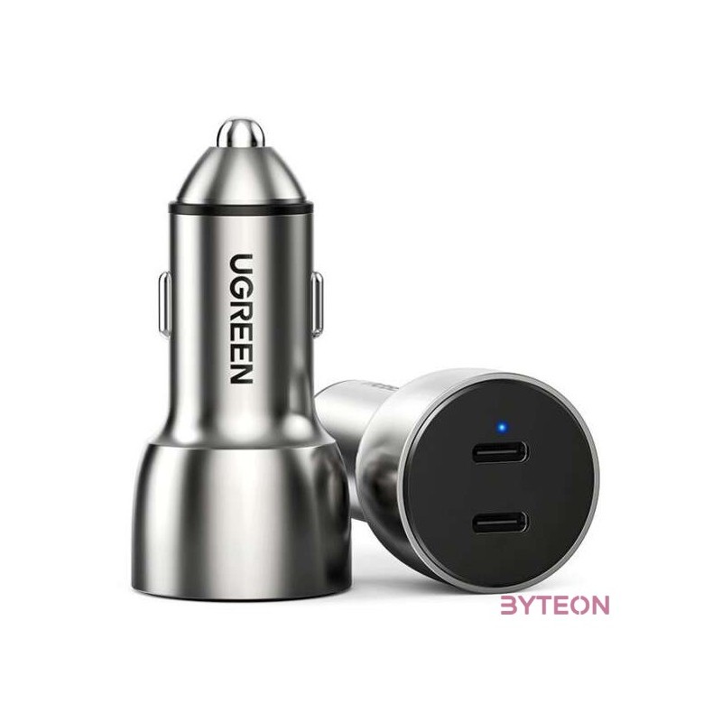 Car charger Ugreen CD213, 2x USB-C, 36W (gray)