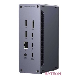 Docking station Ugreen U710 2x Thunderbolt 4, DisplayPort 8K 30Hz, 4x USB, USB-C, RJ45, SD,TF, AUX, PD 90W (gray)
