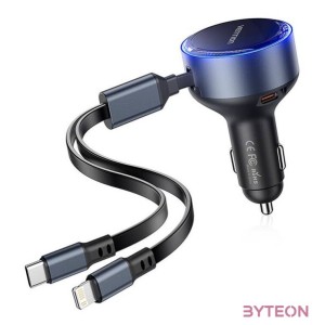 Vention FFOB0 USB-C car charger  USB-C,Lightning 30W cable