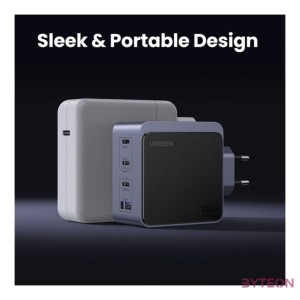 Wall charger Ugreen Nexode Air 100W, 3x USB-C, USB (gray)