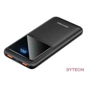 Powerbank, Vention,  FHKB0, 10000mAh, Micro-USB, USB-C, 2xUSB-A, 22.5W (black)