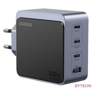Wall charger Ugreen Nexode Air 100W, 3x USB-C, USB (gray)