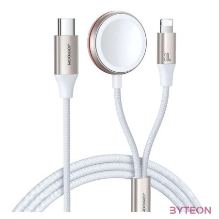 Fast Charging Magnetic Charger 2-in-1 Joyroom S-IW012 30W 1.5m (White)