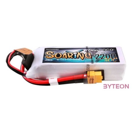 Gens ace G-Tech Soaring 2200mAh 14.8V 30C 4S1P Lipo Battery Pack with XT60 plug
