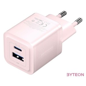 Wall charger, Vention, FEQP0-EU,  USB-C  USB- A,  30W,30W, GaN (pink)
