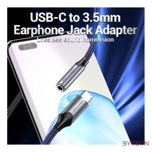 Vention BGMHA USB-C male to 3.5mm Jack 0.1M adapter (gray)