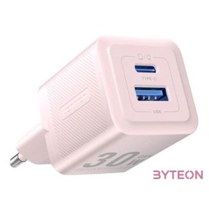 Wall charger, Vention, FEQP0-EU,  USB-C  USB- A,  30W,30W, GaN (pink)