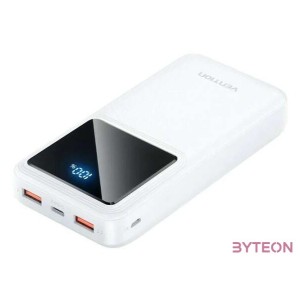 Powerbank, Vention, FHKW0,10000mAh, Micro-USB, USB-C, 2xUSB-A, 22.5W (white)