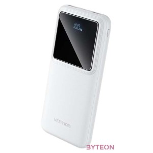 Powerbank, Vention, FHKW0,10000mAh, Micro-USB, USB-C, 2xUSB-A, 22.5W (white)